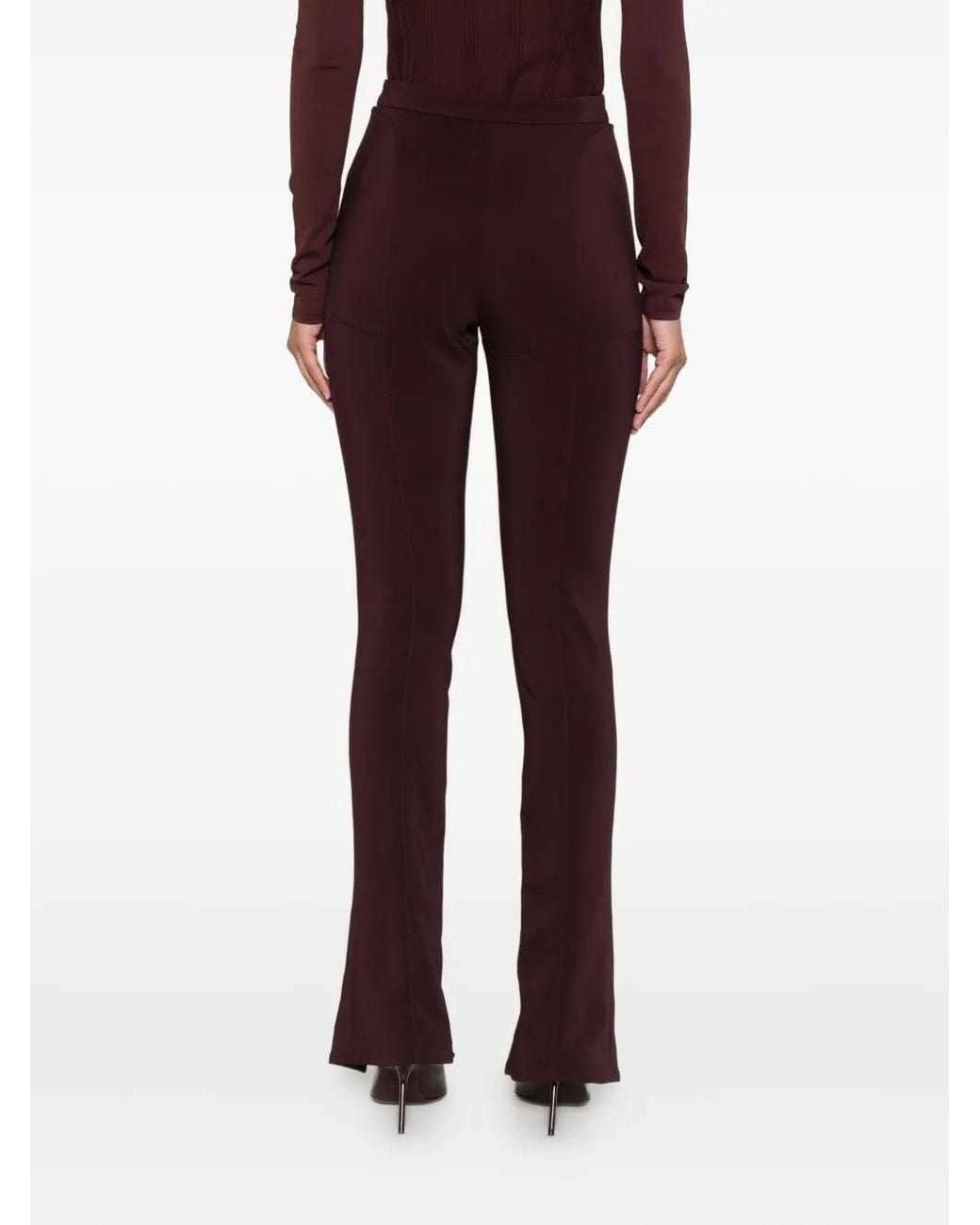 Pantalones Con Diseño Abierto En El Bajo Mugler de color Red