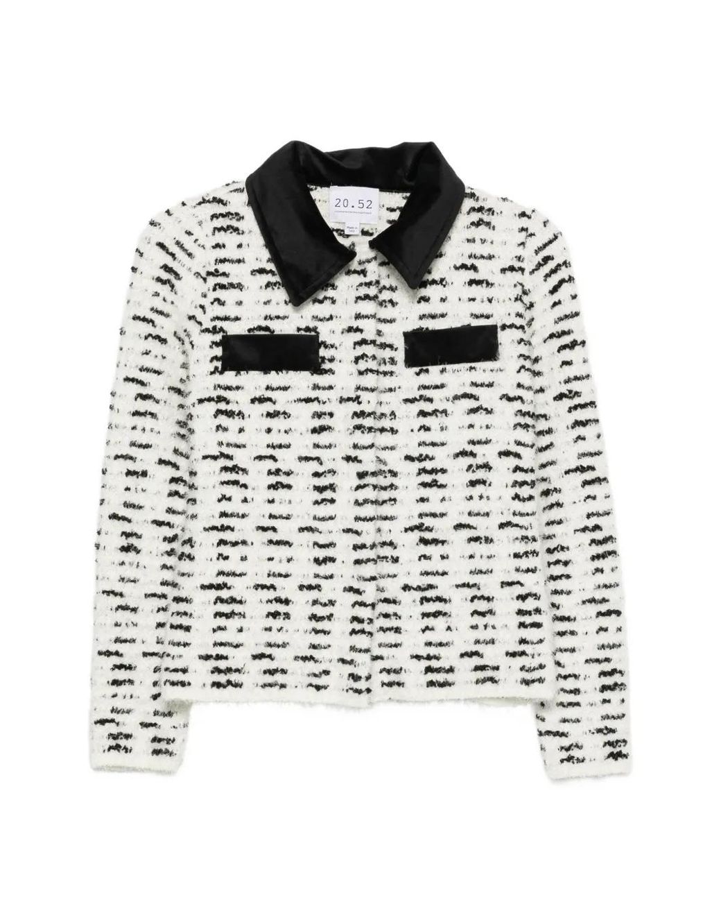 Neera White Velvet-Collar Cardigan