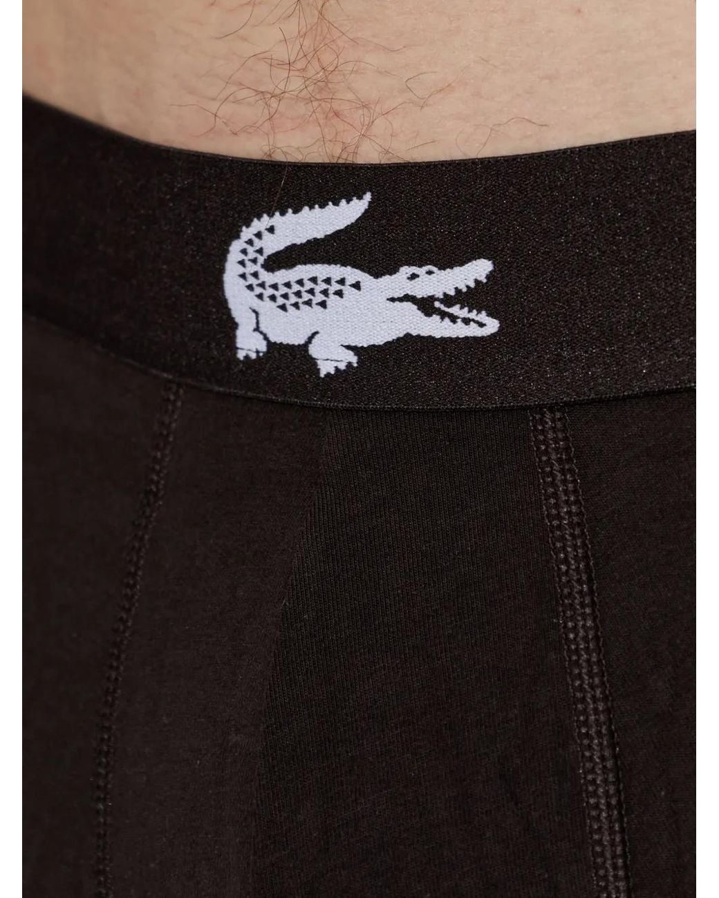 Lacoste Black Logo-Embroidered Boxers (Set Of Three) for men