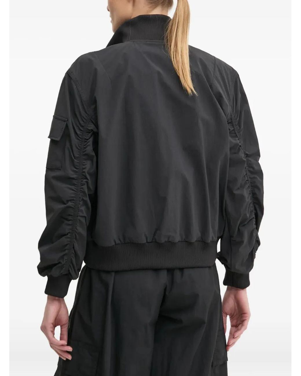 Adidas Black Flap-Pockets Bomber Jacket