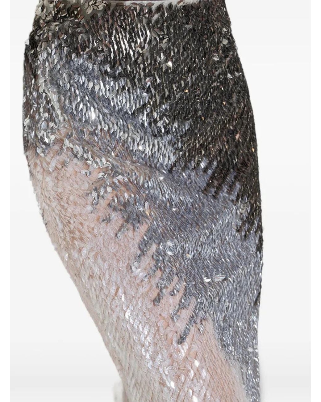 Elisabetta Franchi Gray High Waisted Skirt