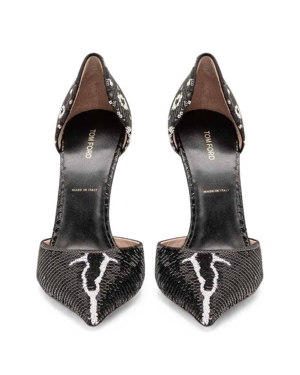 Tom Ford Metallic Sequin Embroidery Vertigo D'Orsay Pumps