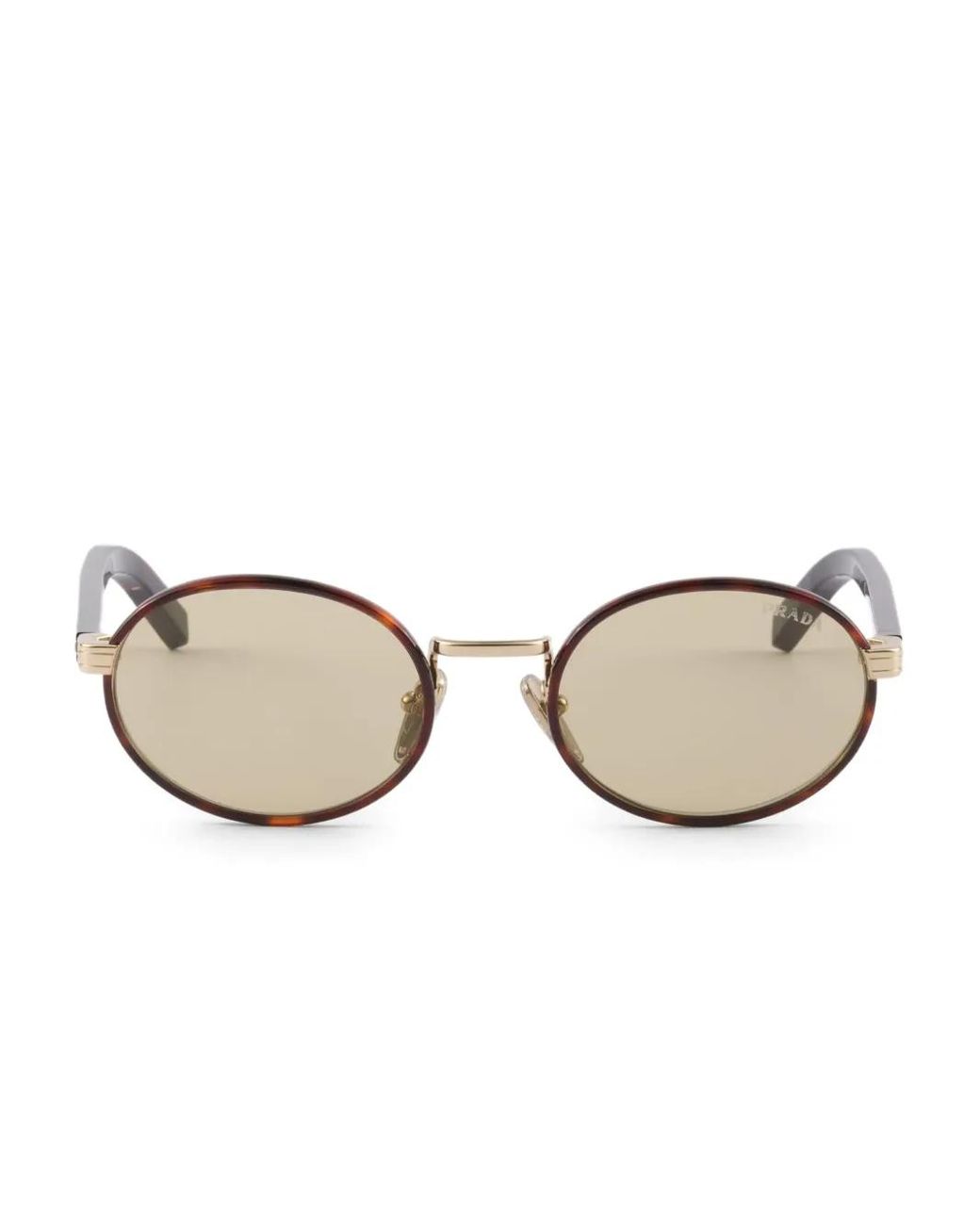 Prada ラウンドフレーム サングラス ナチュラル | Lyst