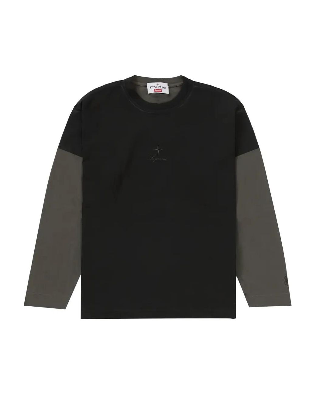 Supreme X X Stone Island Logo Detail T-Shirt in Black for Men - Main Image