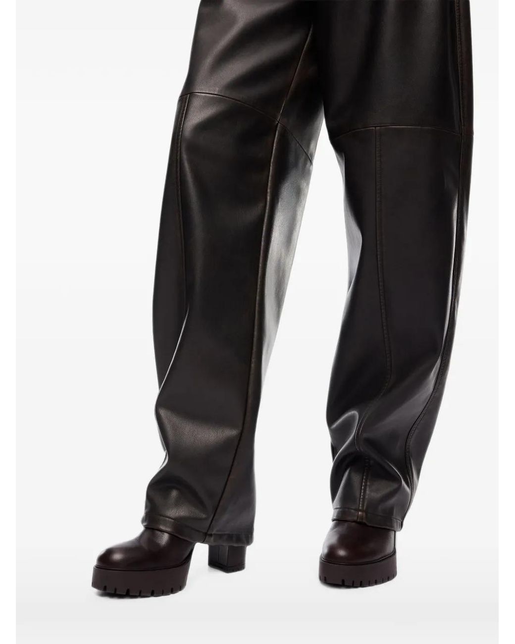 Pinko Brown Barrel-Fit Trousers
