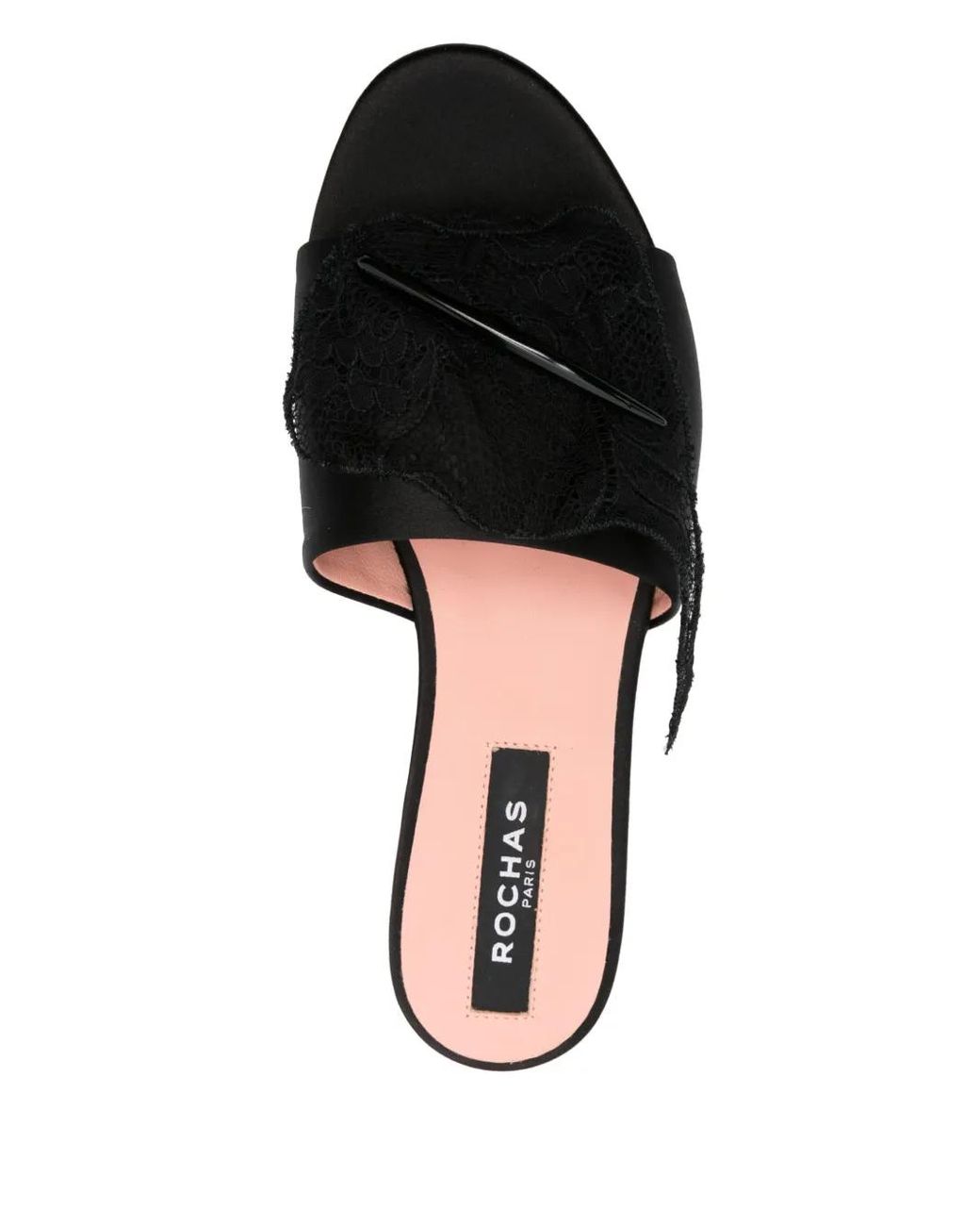 Sandales À Détail En Dentelle Rochas en coloris Black