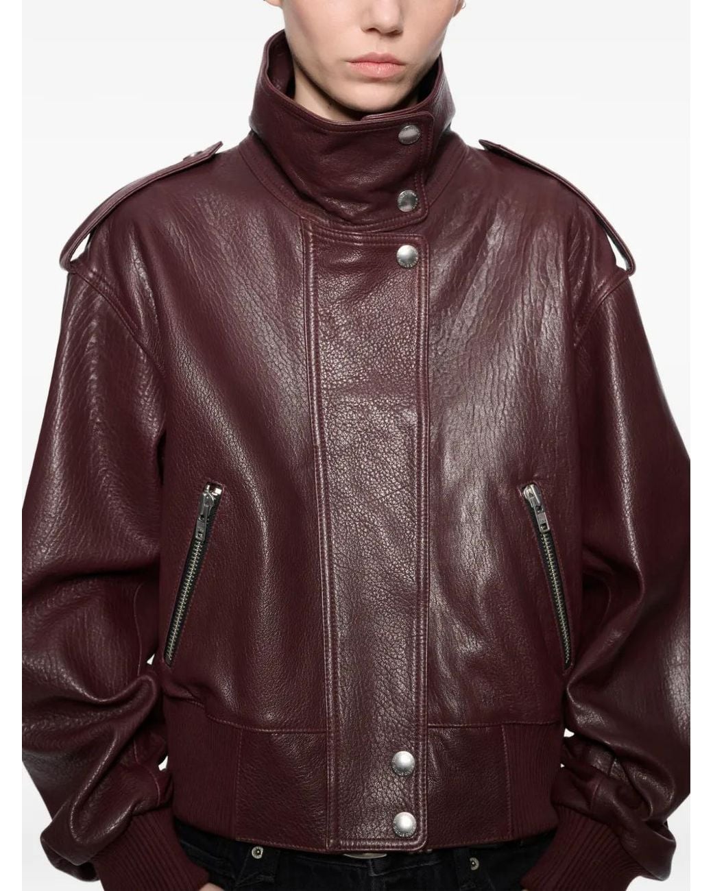 Stand Studio Brown Ciara Leather Jacket