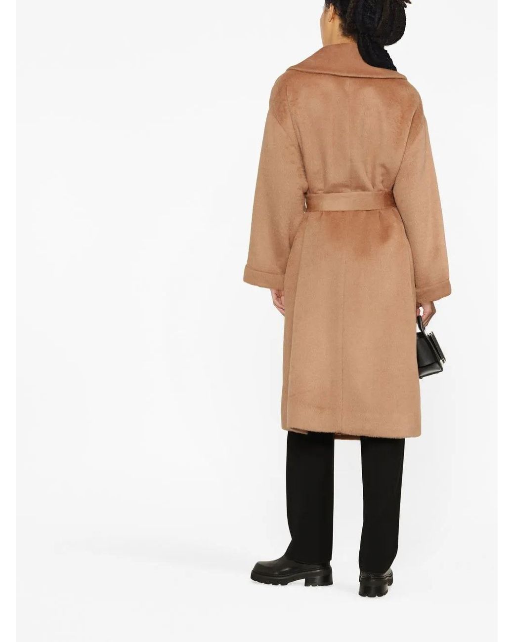 Emporio Armani Natural Belted Long-Sleeve Coat