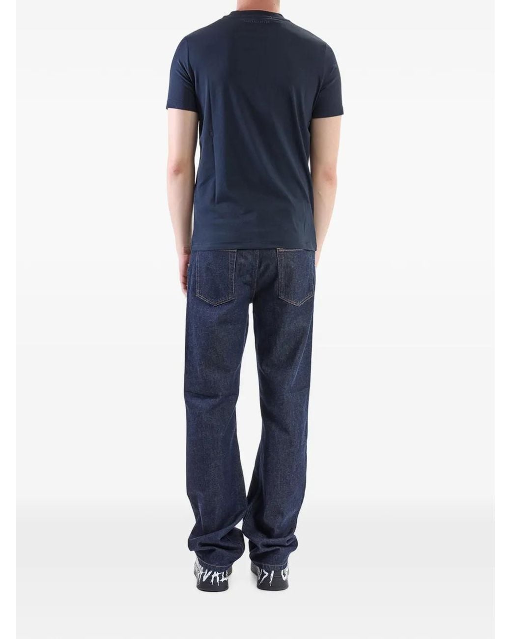 Karl Lagerfeld Blue Ikon-Patch T-Shirt for men