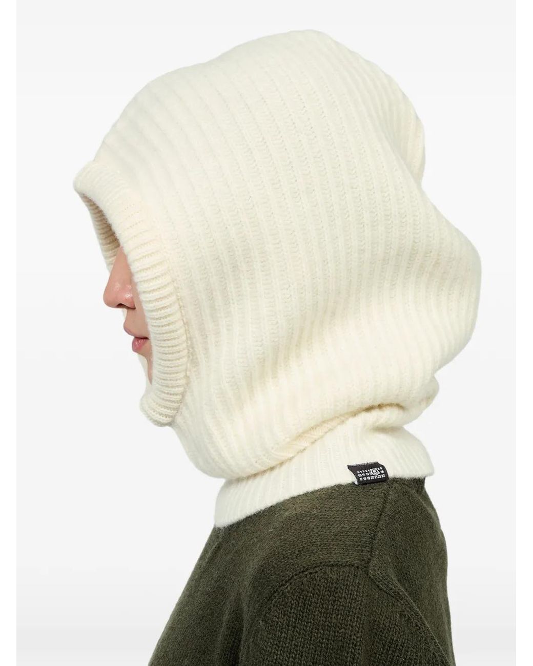 MM6 by Maison Margiela White Knit Balaclava