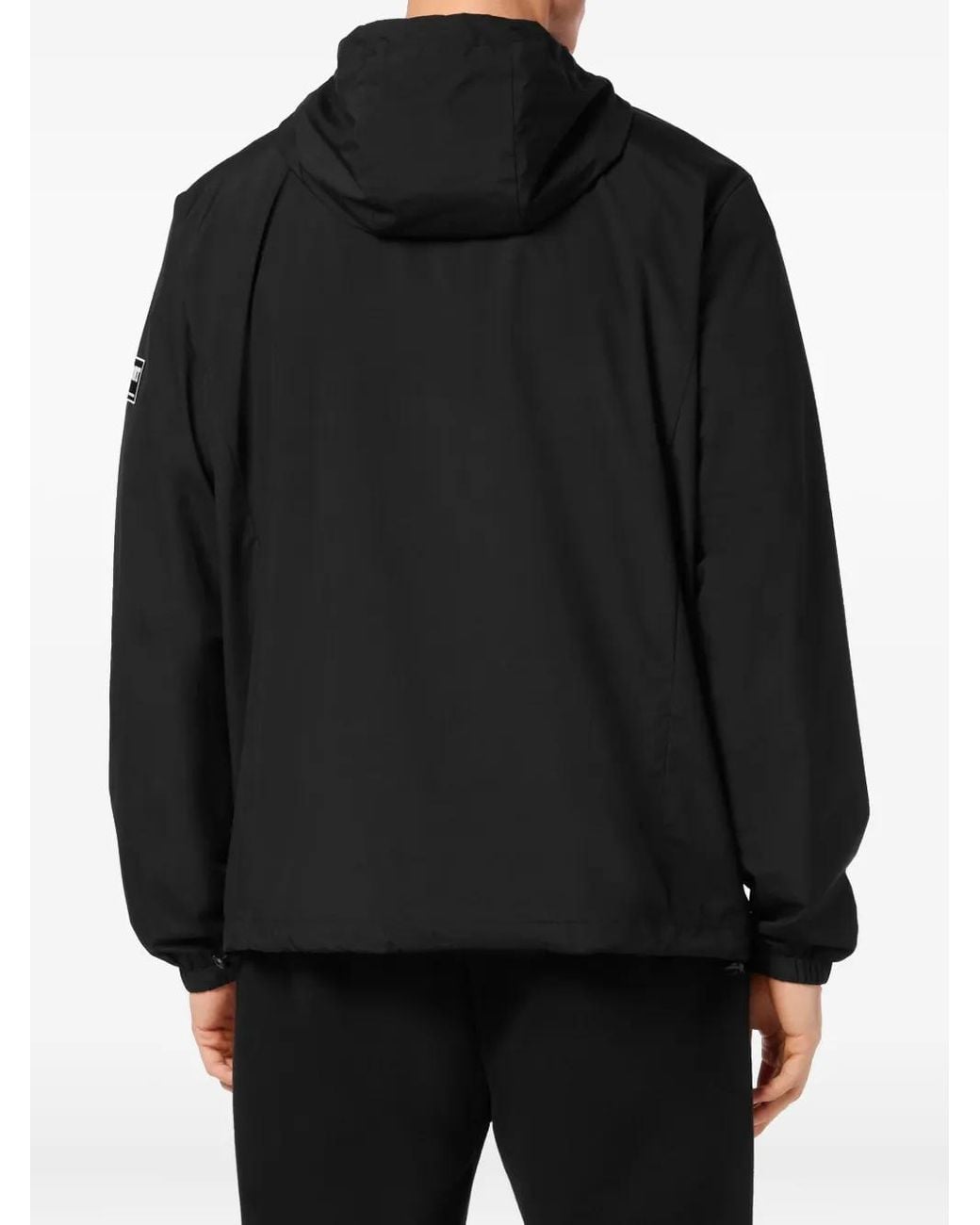 Philipp Plein Black Zip-Up Windbreaker Jacket for men