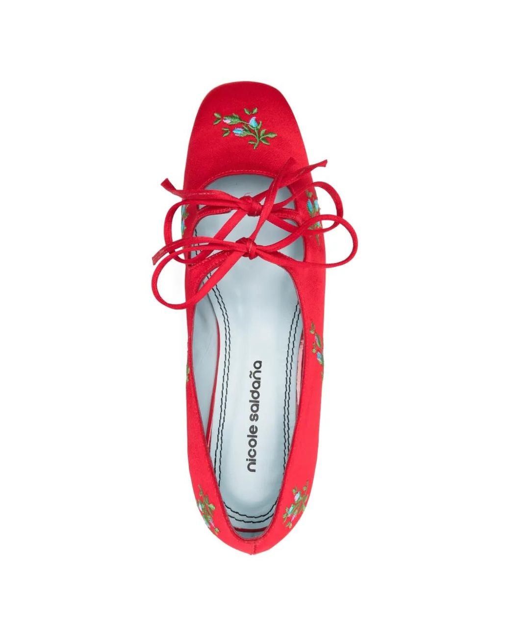 Nicole Saldanã Red Isabel Floral-Embroidery Pumps