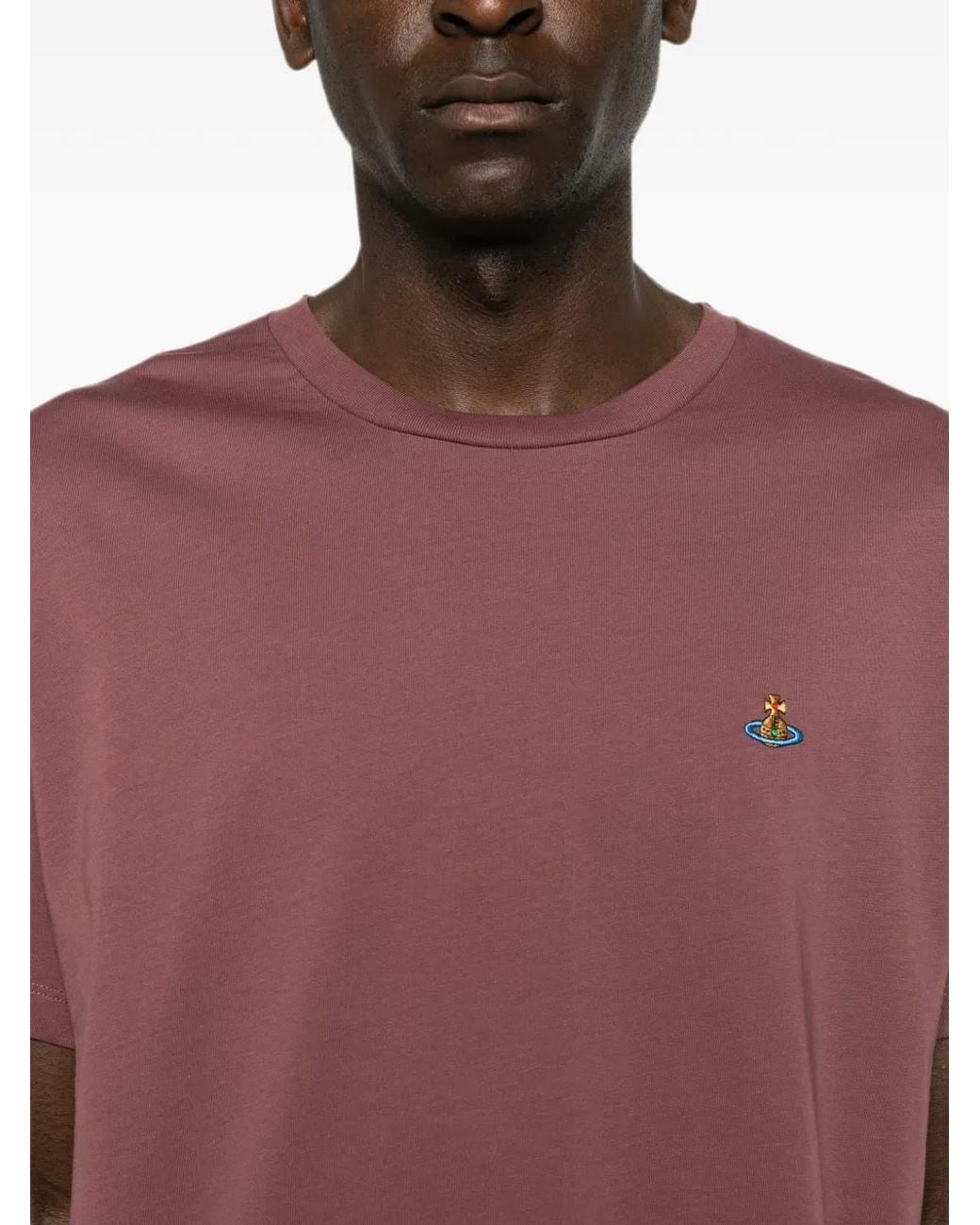 Vivienne Westwood Pink Orb-Embroidered T-Shirt for men