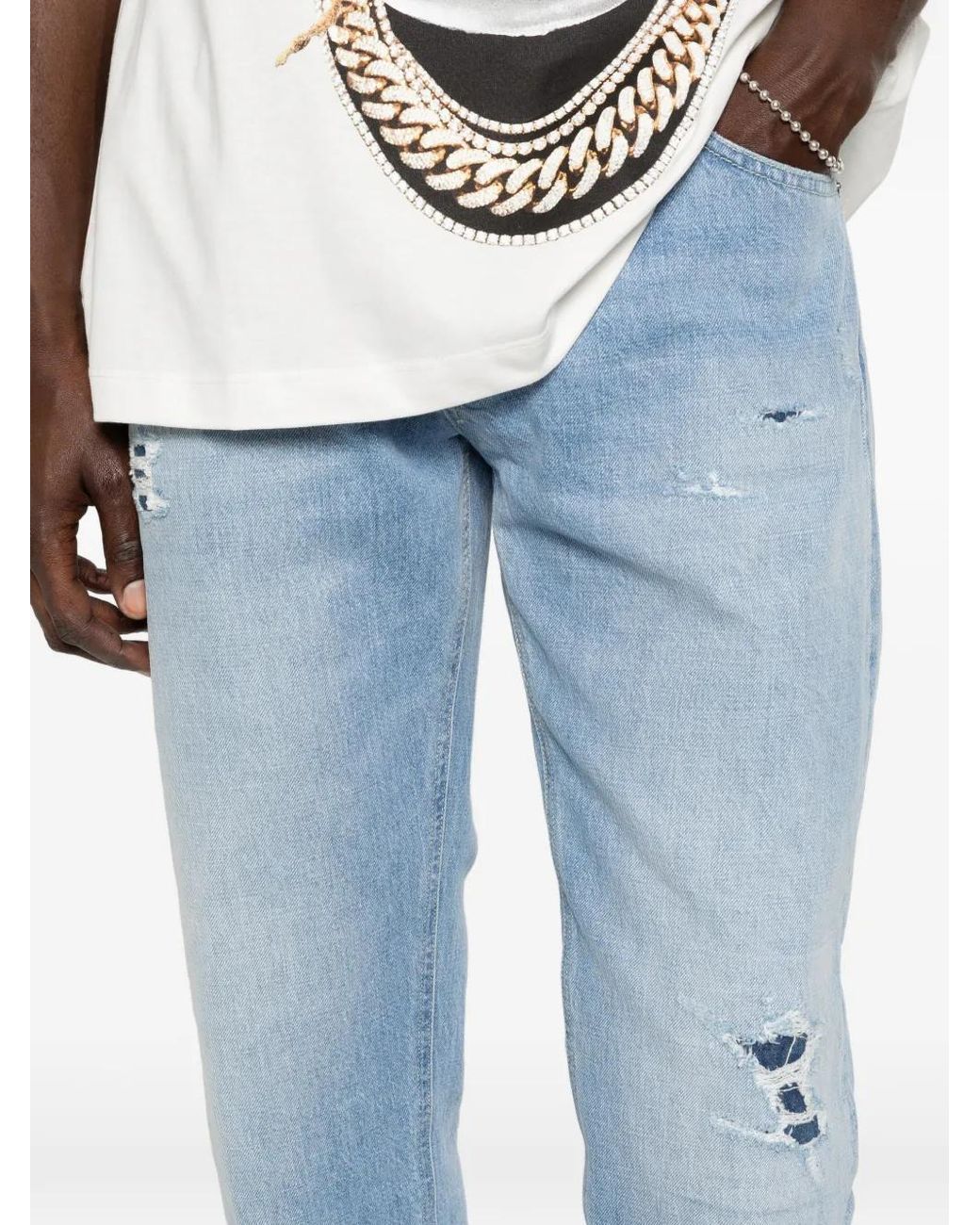 Dondup Blue Bray Distressed Jeans for men