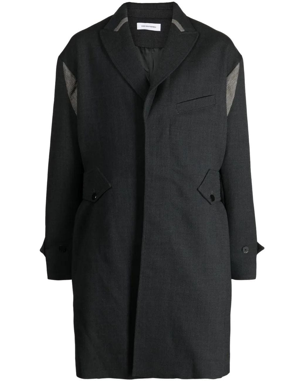 Kiko Kostadinov Black Solon Long Coat for men