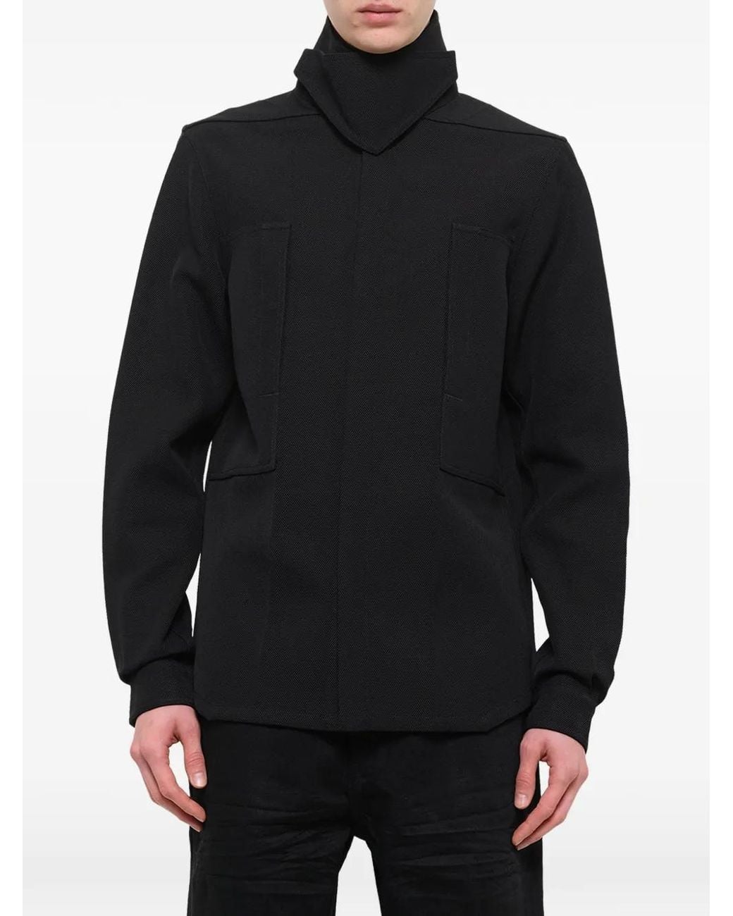 Rick Owens Black Tower Wool Shirt for men