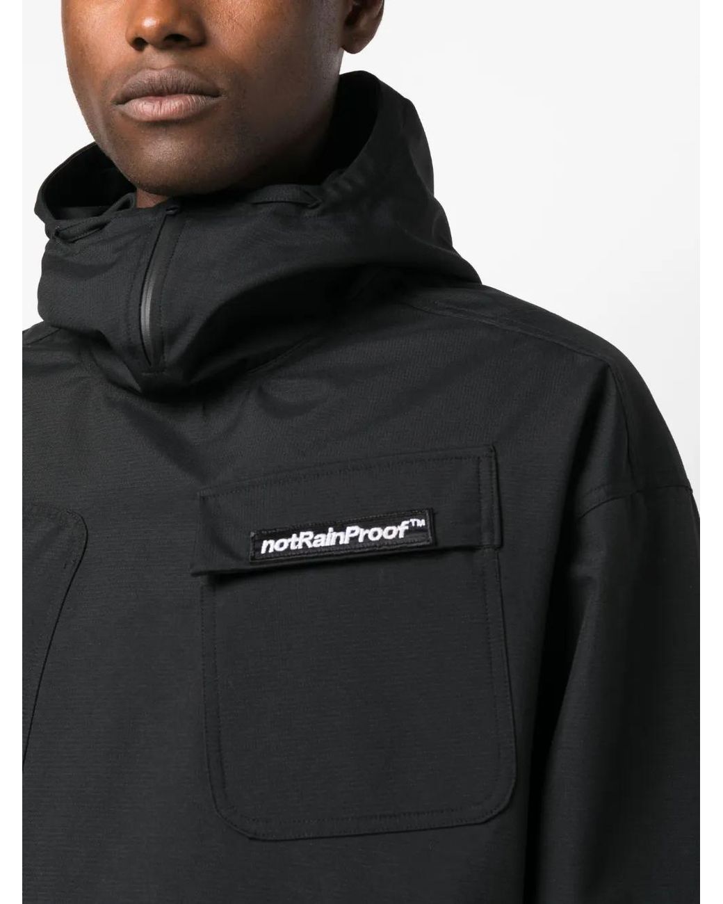 Styland Black X Notrainproof Ripstop Pull-Over Jacket for men