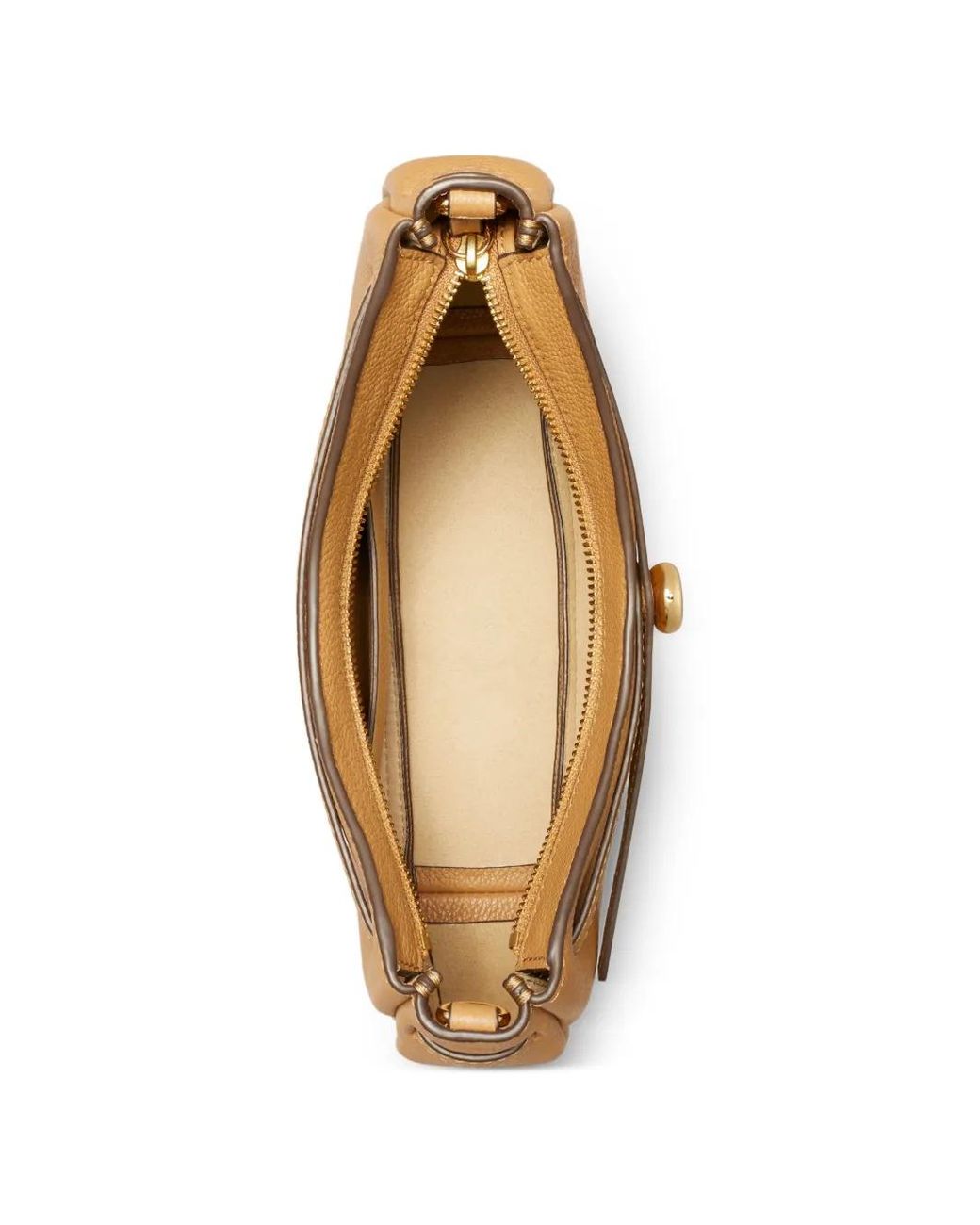 Tory Burch Natural Romy Zip Top Crossbody