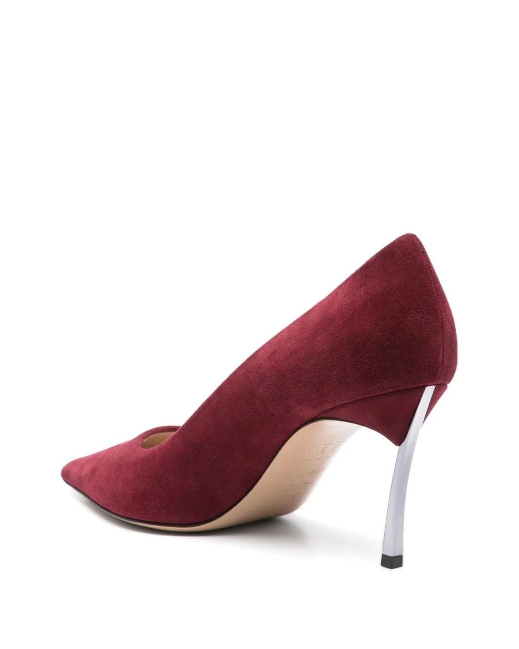 Casadei Red 85Mm Suede Pumps