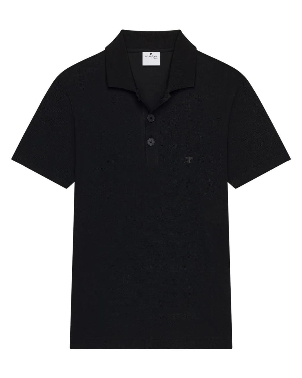 Courreges Black Ac Piqué Polo for men