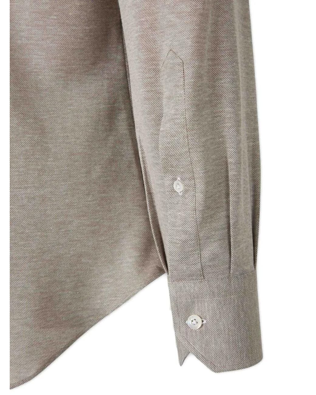 Fray Gray Pique-Cotton Shirt for men