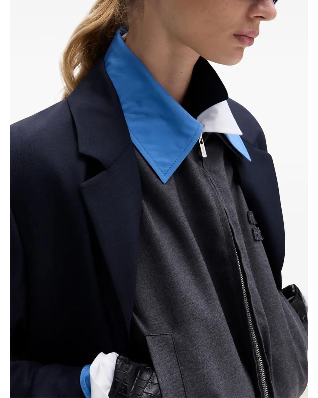 MiuMiu＊Resin-finish poplin bomber ボンバージャケット＊送込 Fermuarlı Bomber Sweat Üst