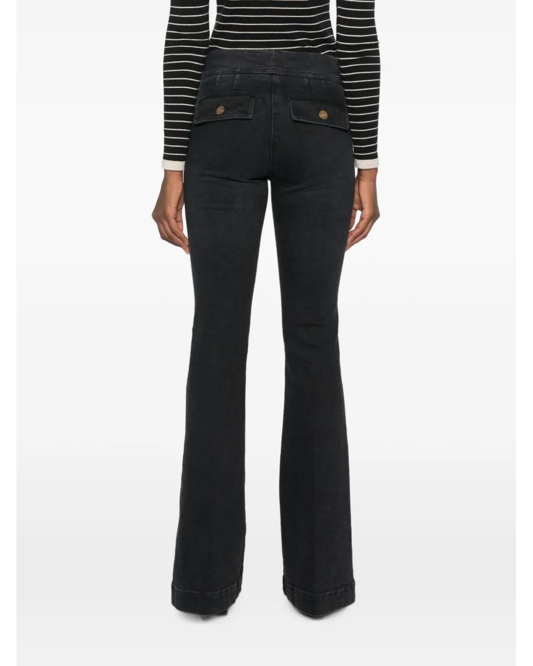 Seafarer Black Button-Up Flared Jeans