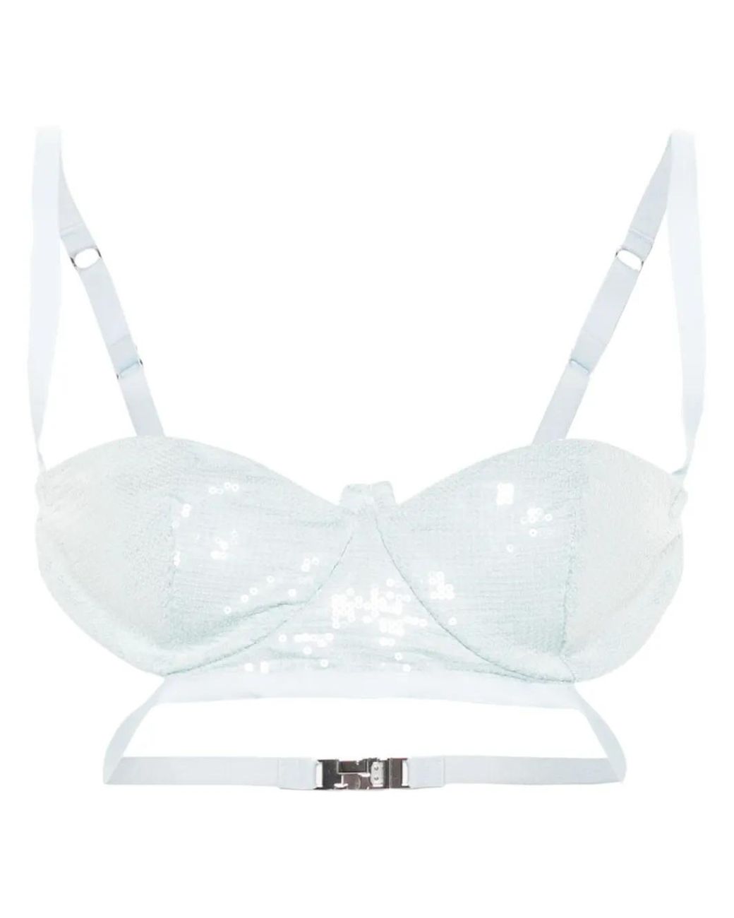 Gcds White Sequined Bra Top