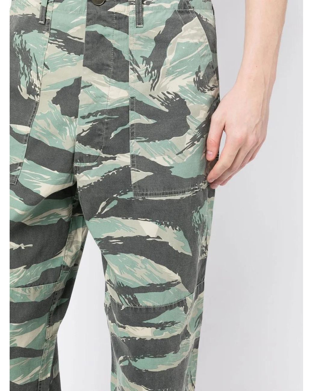 Maharishi Green Camouflage-Print Straight-Leg Trousers for men