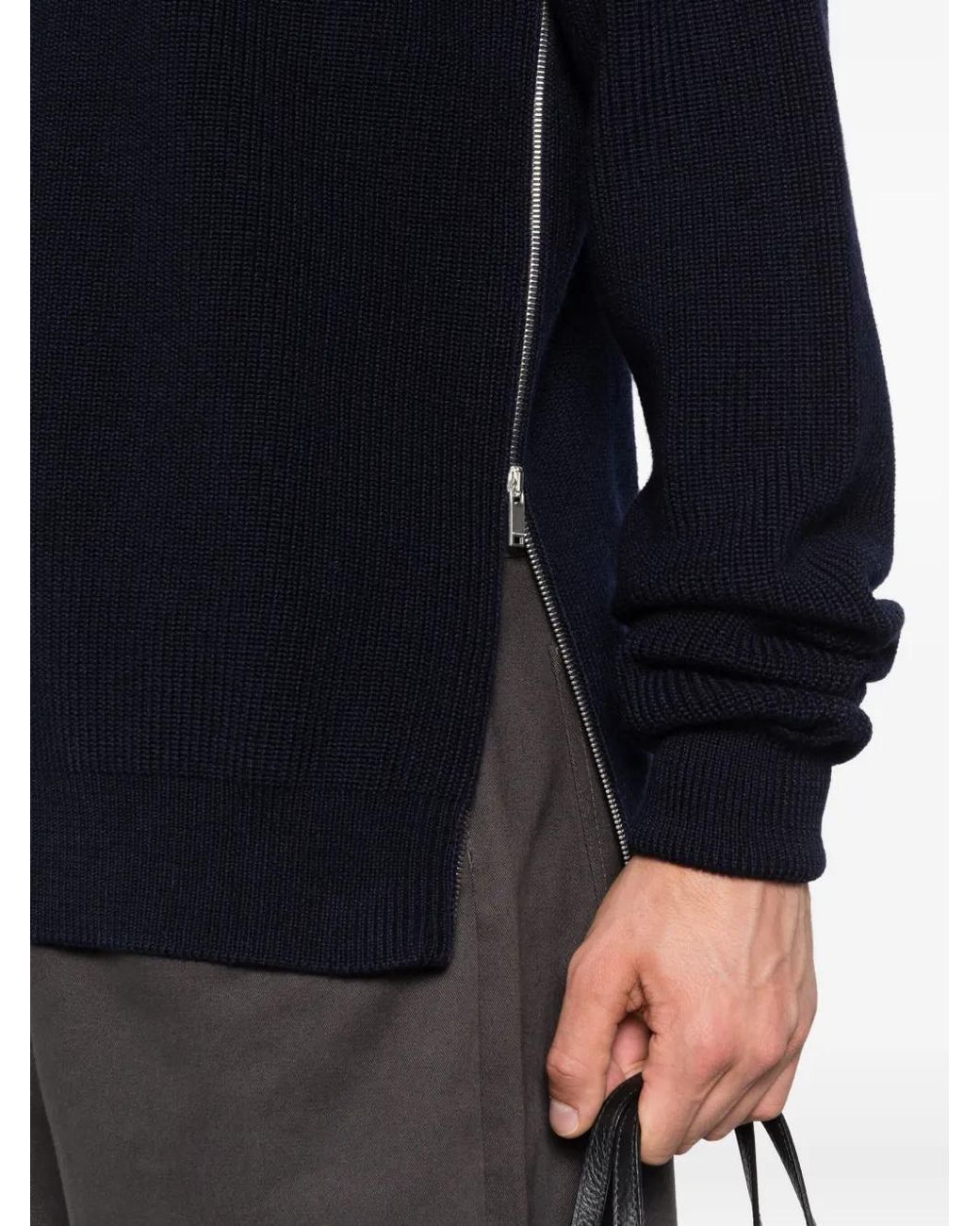 Jil Sander Gerippter Pullover in Blue für Herren