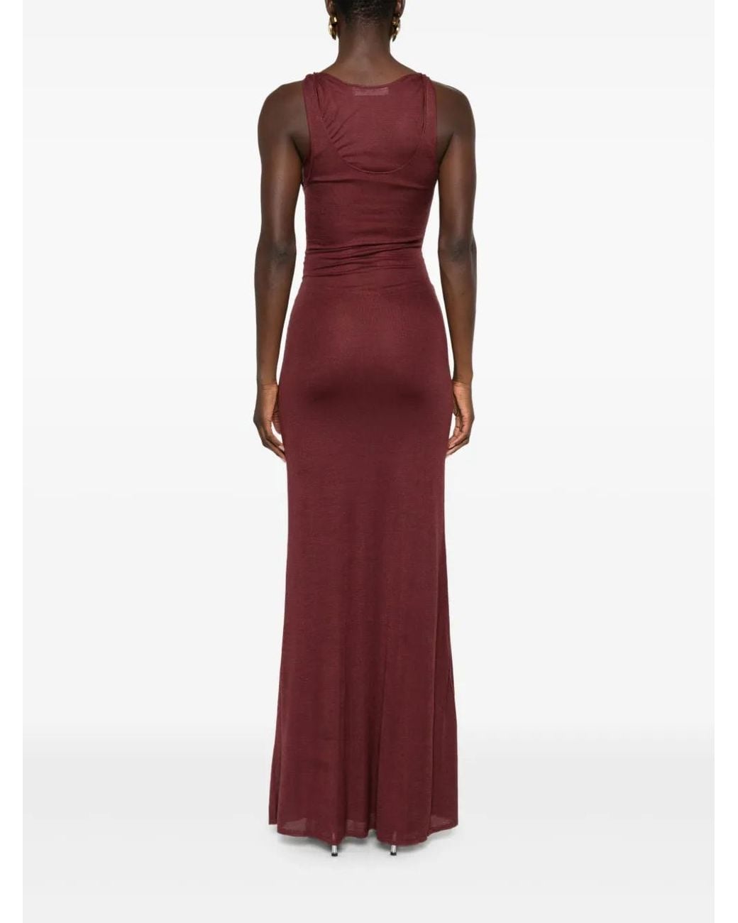 AYA MUSE Purple Scoop-Neck Maxi Dress