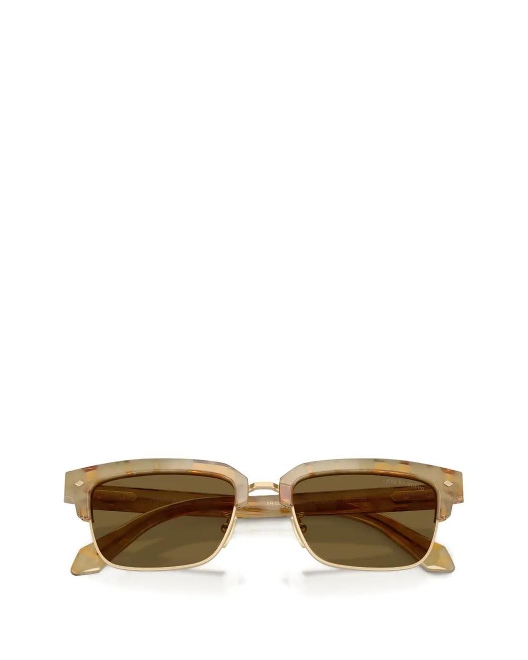 メンズ Giorgio Armani ロゴディテール サングラス Natural