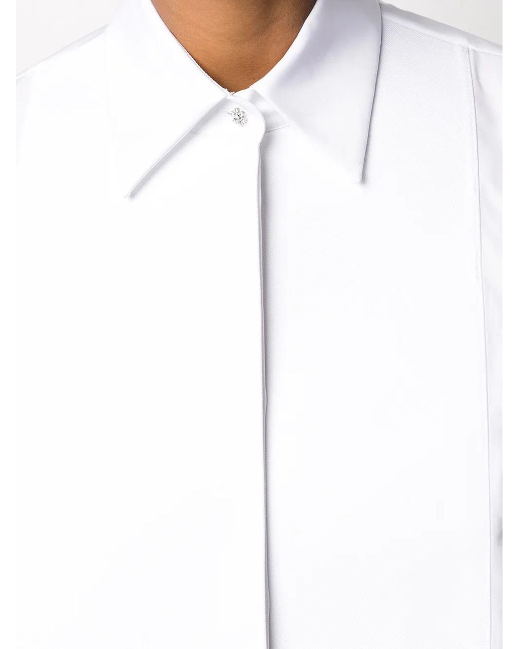 Givenchy White Bib Long-Sleeved Buttoned Shirt