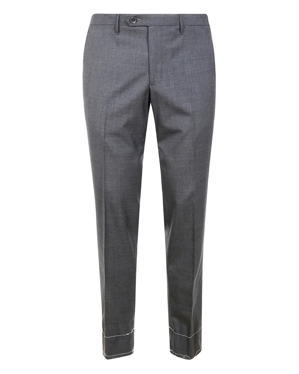 Rota Gray Side-Pocket Buttoned-Pocket Pants for men