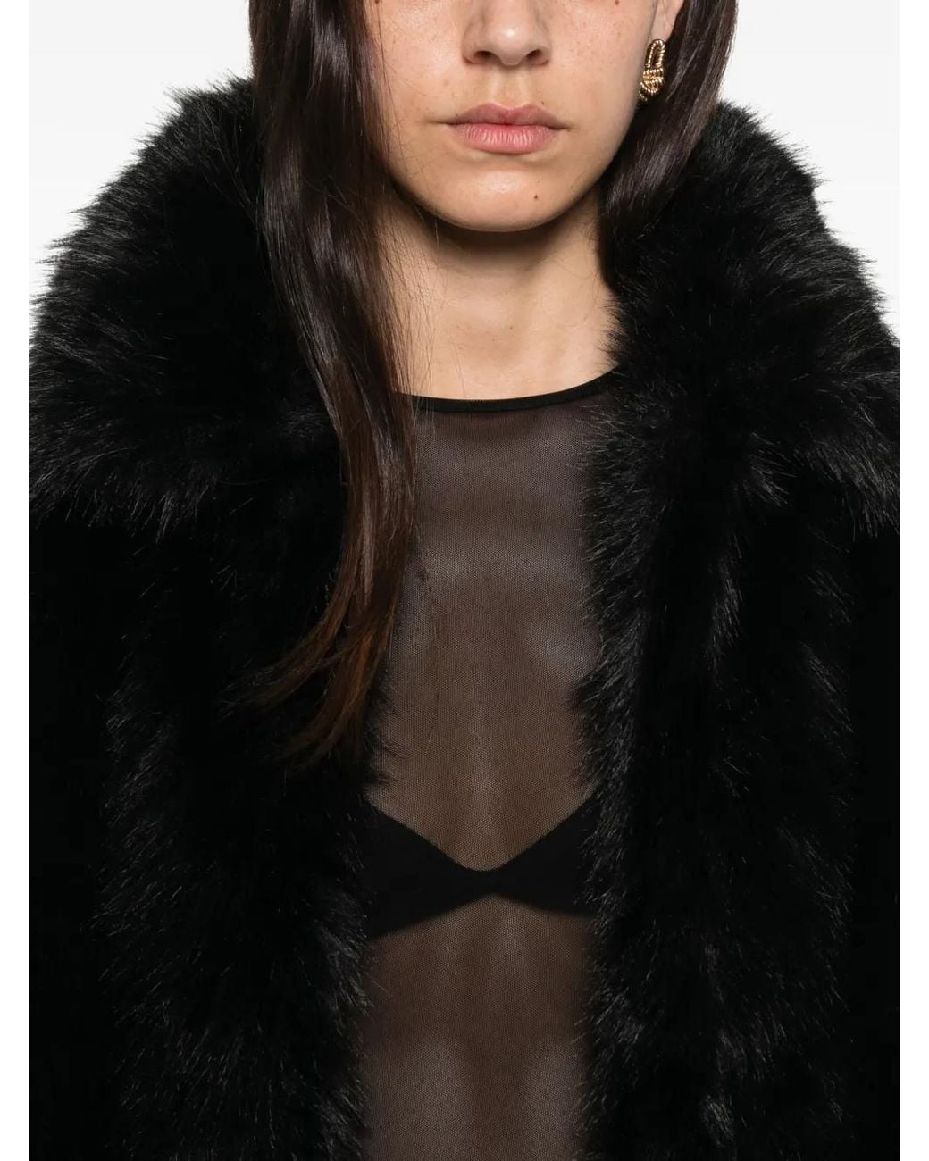 Betta Corradi Black Faux-Fur Jacket