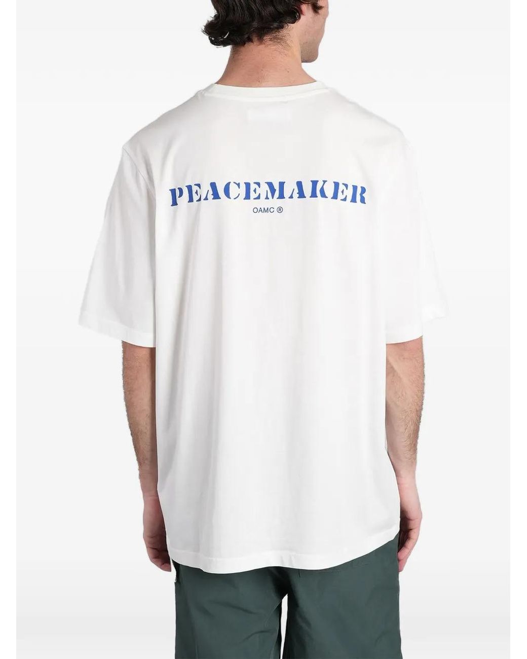 Oamc Peacemaker White Logo-Print T-Shirt for men