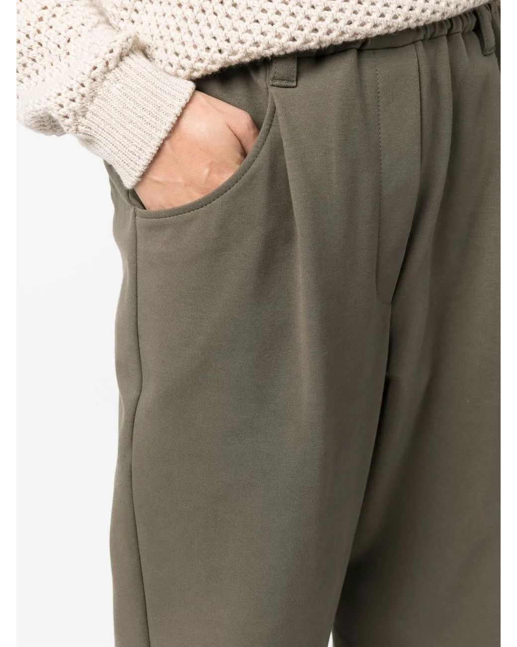 Brunello Cucinelli Gray Baggy Cotton Trousers
