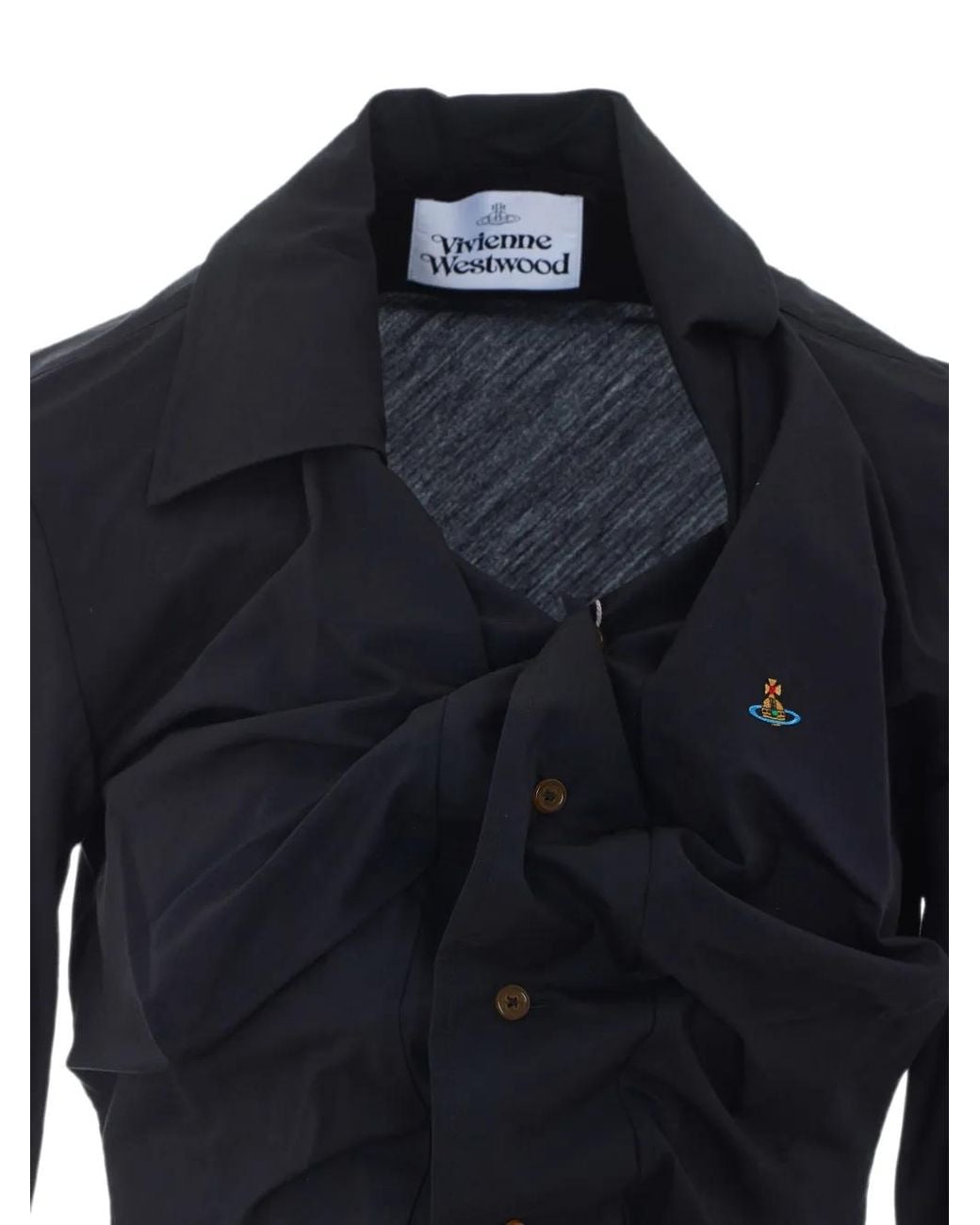 Vivienne Westwood Blue Drunken Draped Shirt