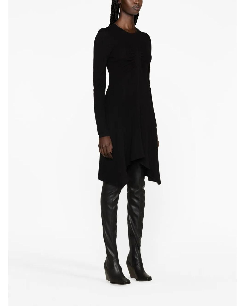 Isabel Marant Black Devane Asymmetric Midi Dress