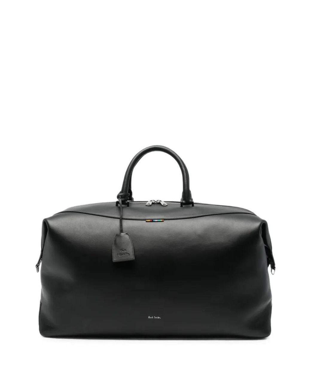 Paul Smith Black Signature Stripe Leather Holdall for men
