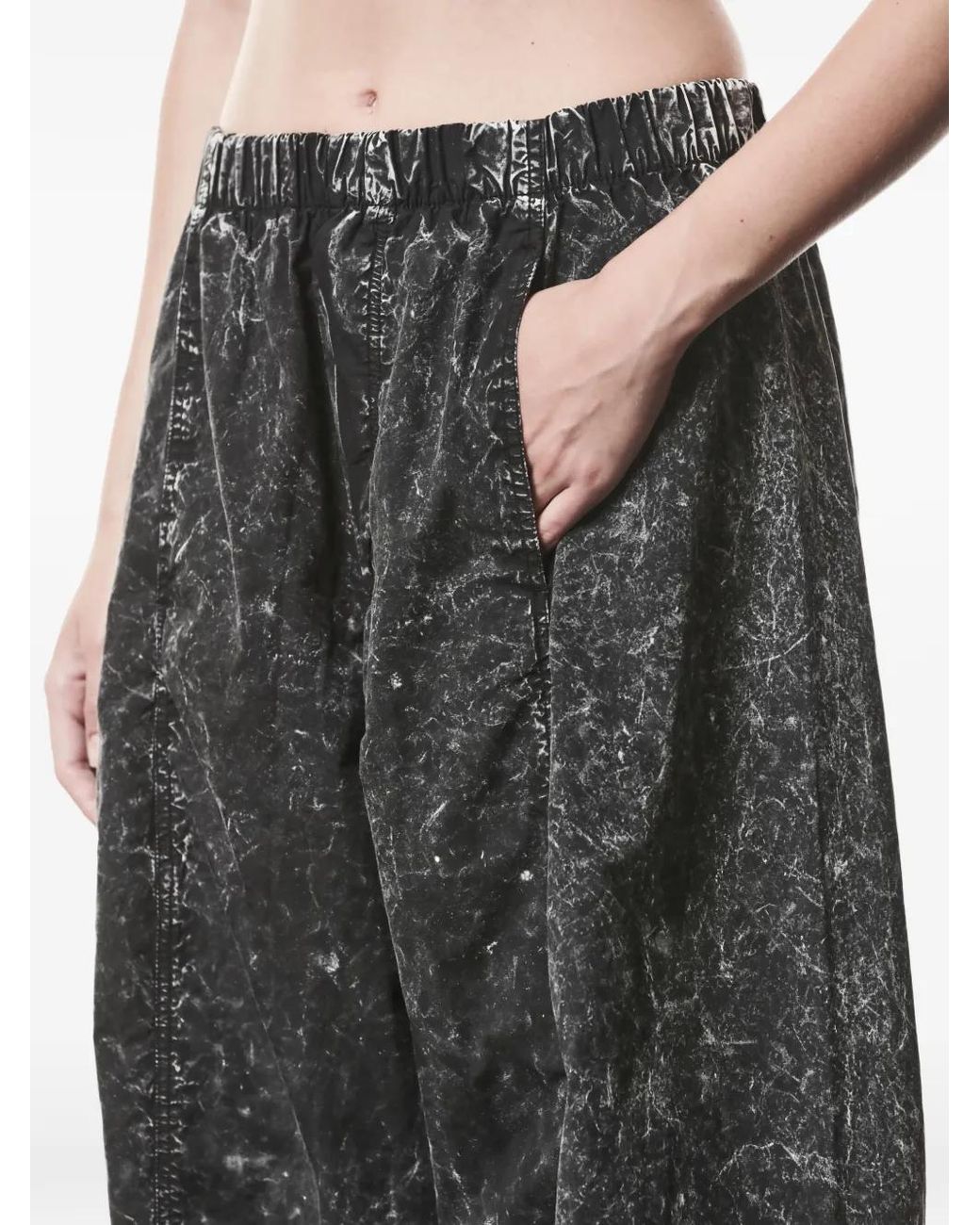 Thom Krom Gray Marble-Print Trousers