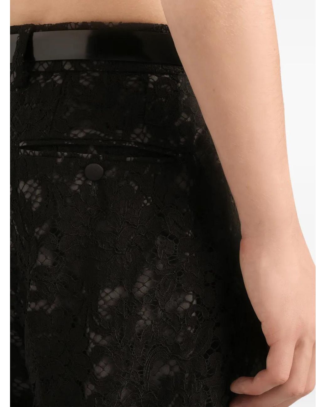 Dolce & Gabbana Black Lace Trousers for men