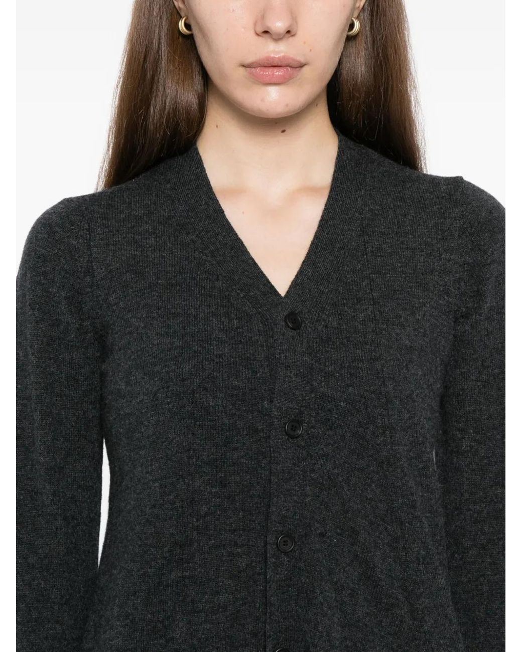 Yohji Yamamoto Black V-Neck Cardigan