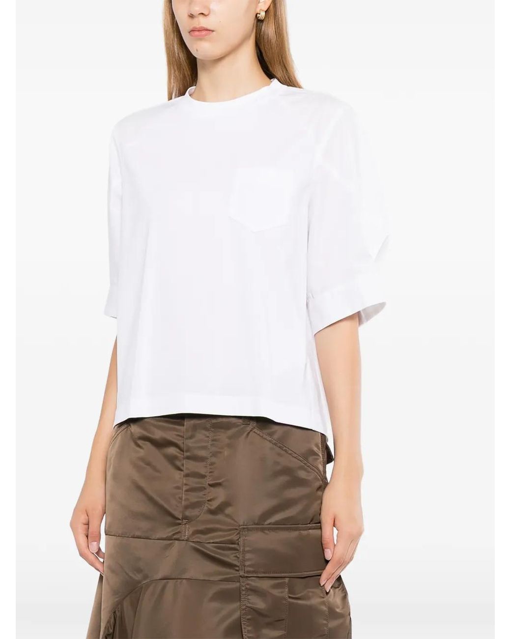 Sacai White Chest-Pocket Short-Sleeve T-Shirt
