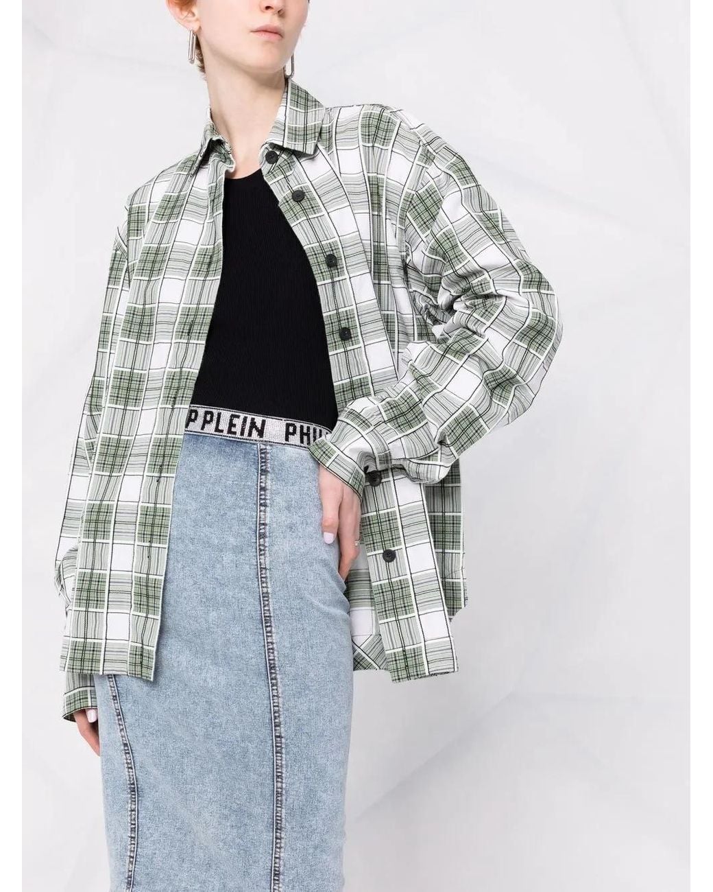 Philipp Plein Blue Stones Denim Skirt