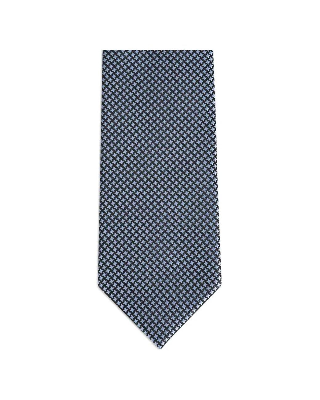 Tom Ford Blue Houndstooth-Pattern Silk Tie for men