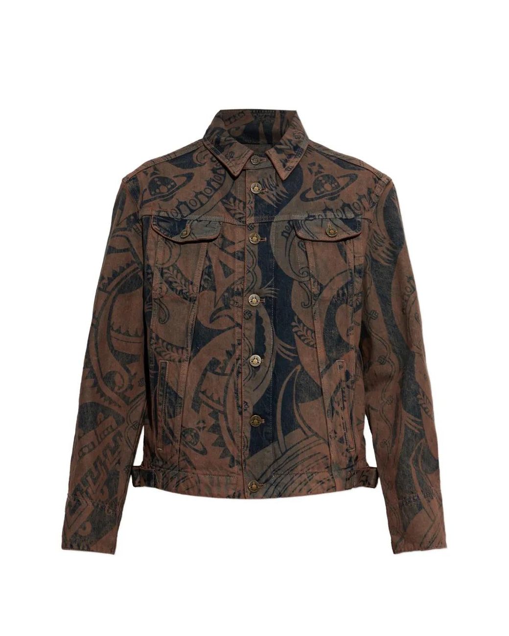 Vivienne Westwood Brown Stormrider Graphic-Print Denim Jacket for men
