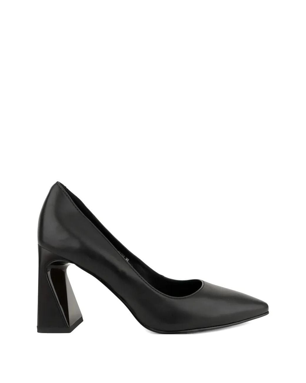 Linda Baumann Black Pointed-Toe Sculptural-Heel Pumps