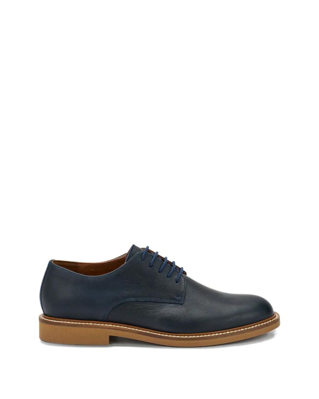 Frau Blue Leather Lace-Up Shoes for men