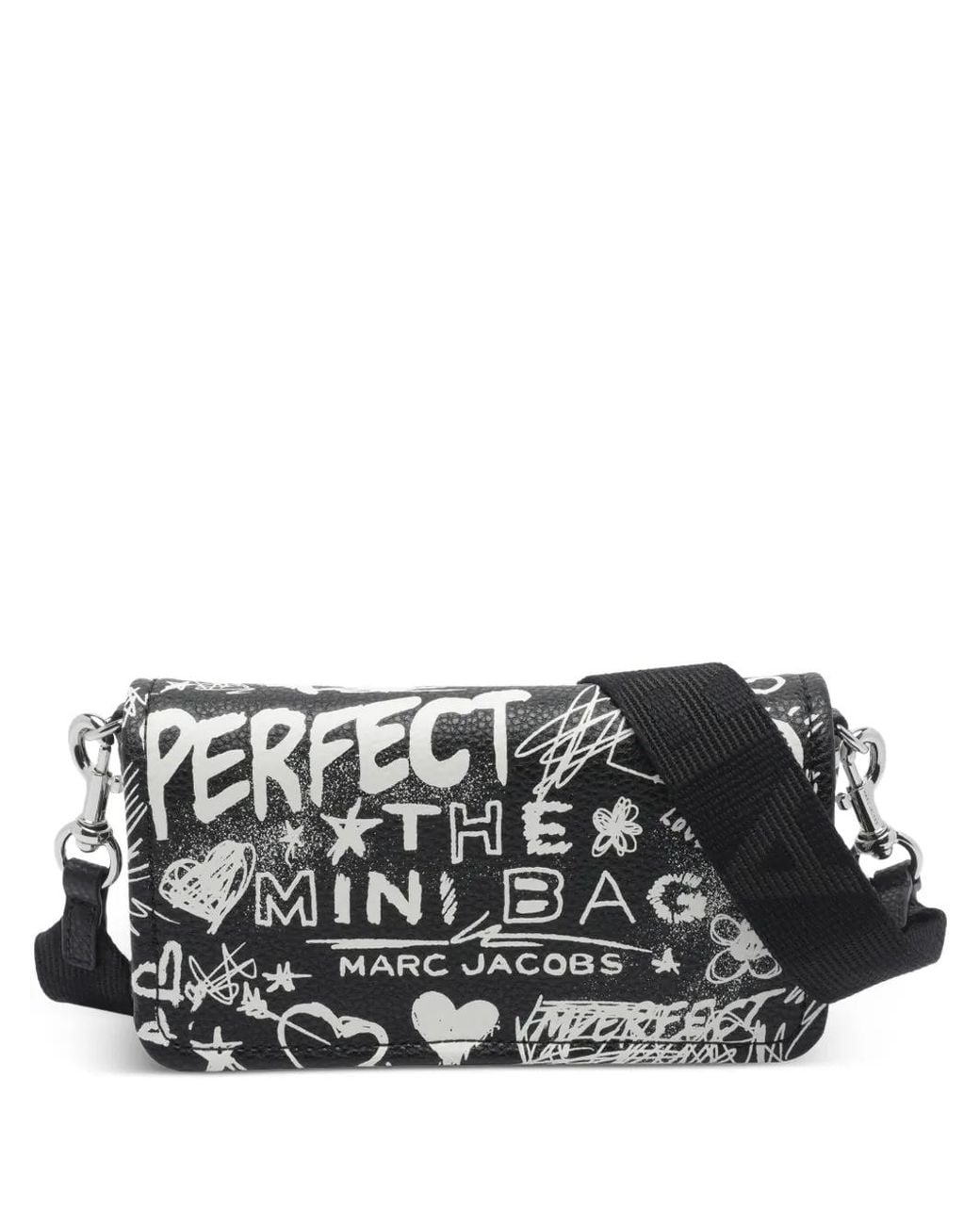 Marc Jacobs Black Mini Punk Scribble Leather Crossbody Bag